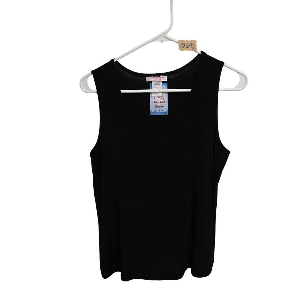 Pretty Woman Black‎ Sleeveless Scoop Neck Tank Top Made in USA Small